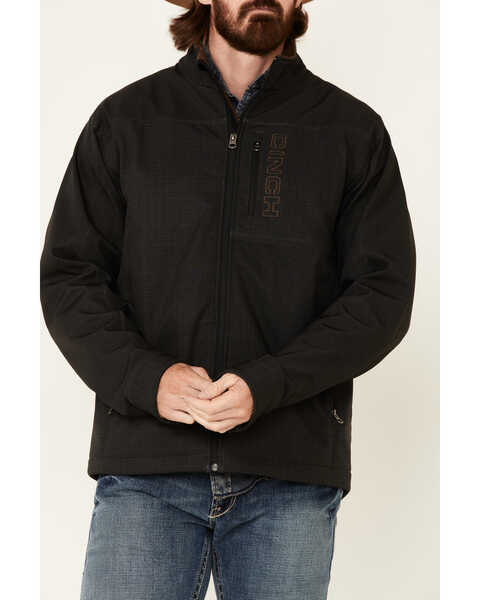 Image #3 - Cinch Men's Solid Black CC Texture Zip-Front Bonded Jacket, , hi-res