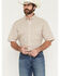 Image #1 - George Strait by Wrangler Men's Striped Short Sleeve Button-Down Stretch Western Shirt, Tan, hi-res