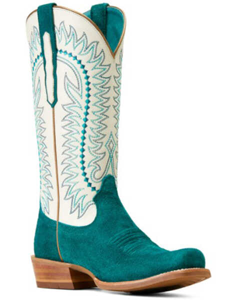 Image #1 - Ariat Women's Derby Monroe Western Boots - Square Toe , Blue, hi-res