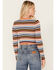 Image #4 - Beyond The Radar Women's Stripe Knit Cropped Cardigan Sweater, Lavender, hi-res