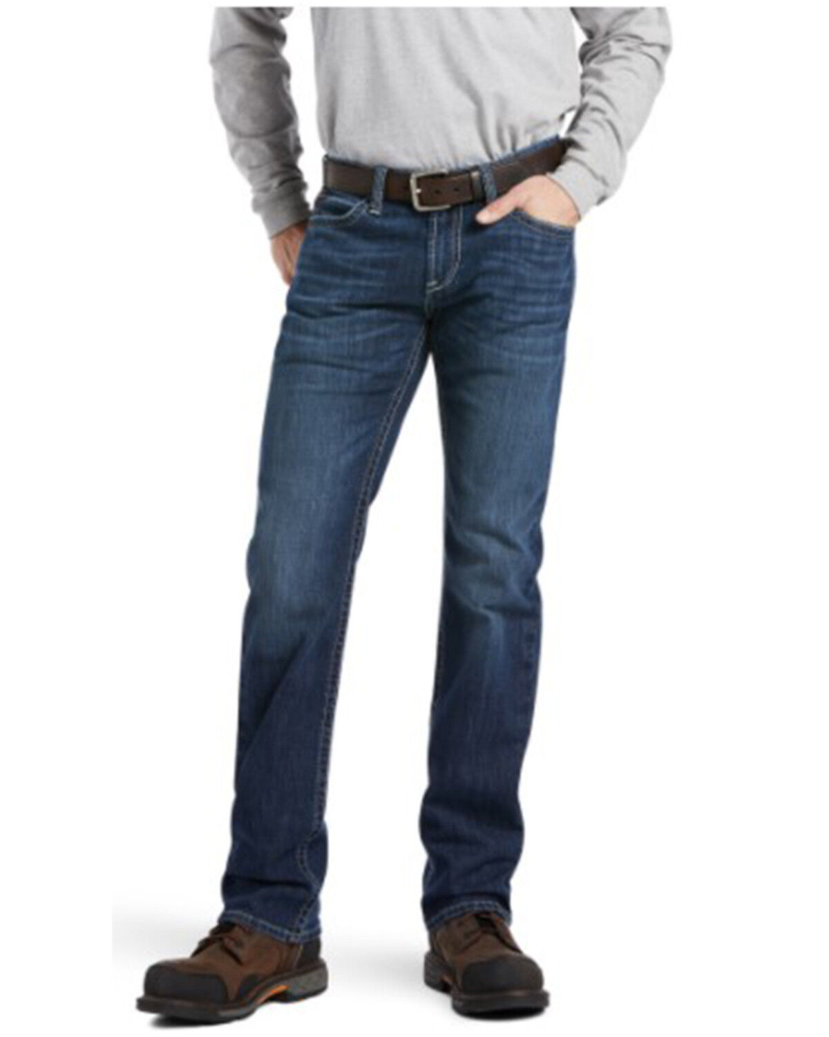 Image #1 - Ariat Men's FR M7 Kelby Duralight Shoreway Stackable Straight Work Jeans, Blue, hi-res