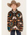 Image #1 - Hooey Boys' Southwestern Print Quarter-Zip Fleece Pullover, Brown, hi-res