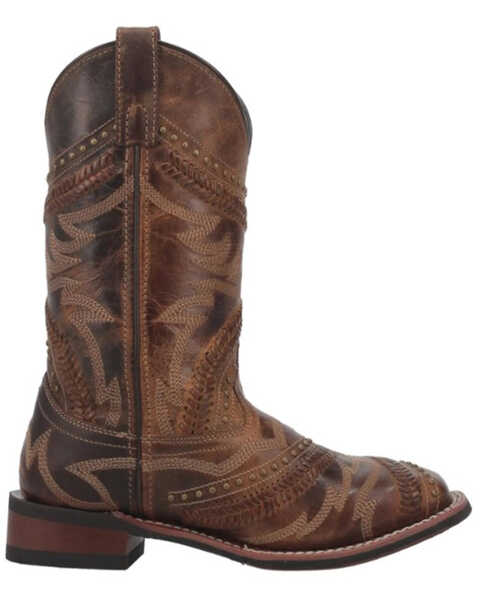 Image #2 - Laredo Women's Charli Performance Western Boots - Broad Square Toe , Distressed Brown, hi-res