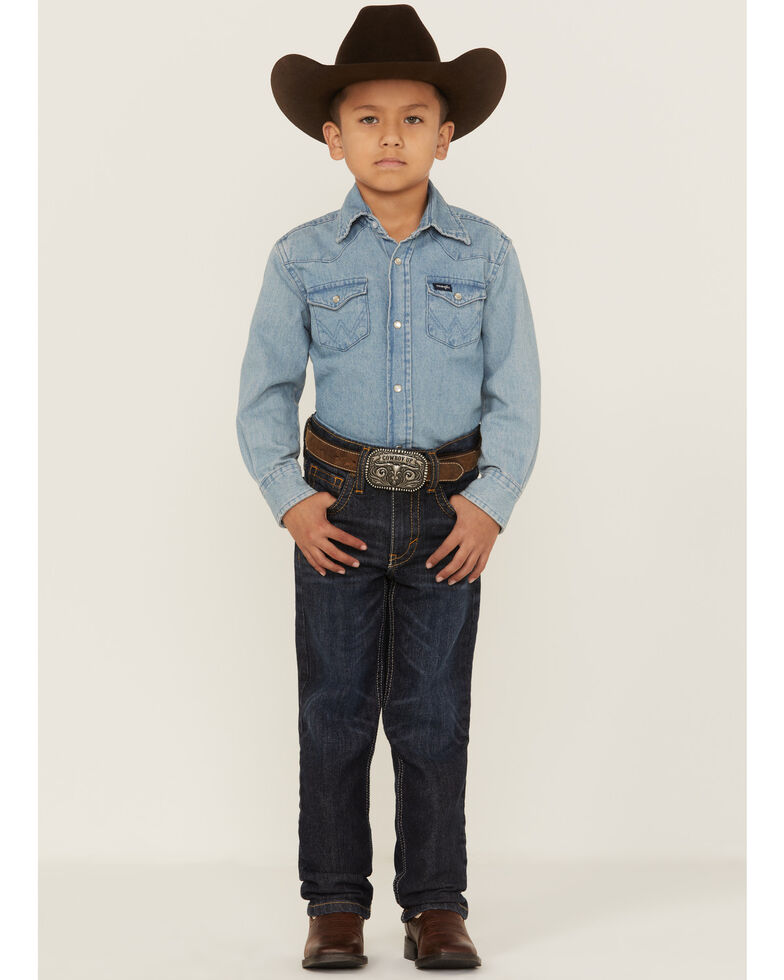 Cody James Boys' Night Hawk Wash Slim Straight Jeans , Blue, hi-res