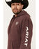 Image #2 - Ariat Men's Logo Sleeve Hooded Sweatshirt - Big, Maroon, hi-res