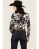 Image #4 - Ariat Women's Cow Print Wrinkle Resist Team Kirby Long Sleeve Button-Down Stretch Western Shirt , Cream, hi-res