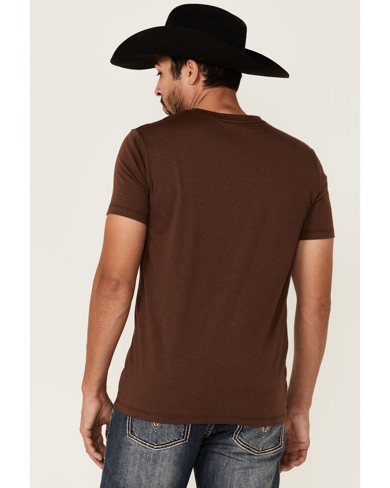 Dale Brisby Men's Brown Rodeo Time Graphic Short Sleeve T-Shirt