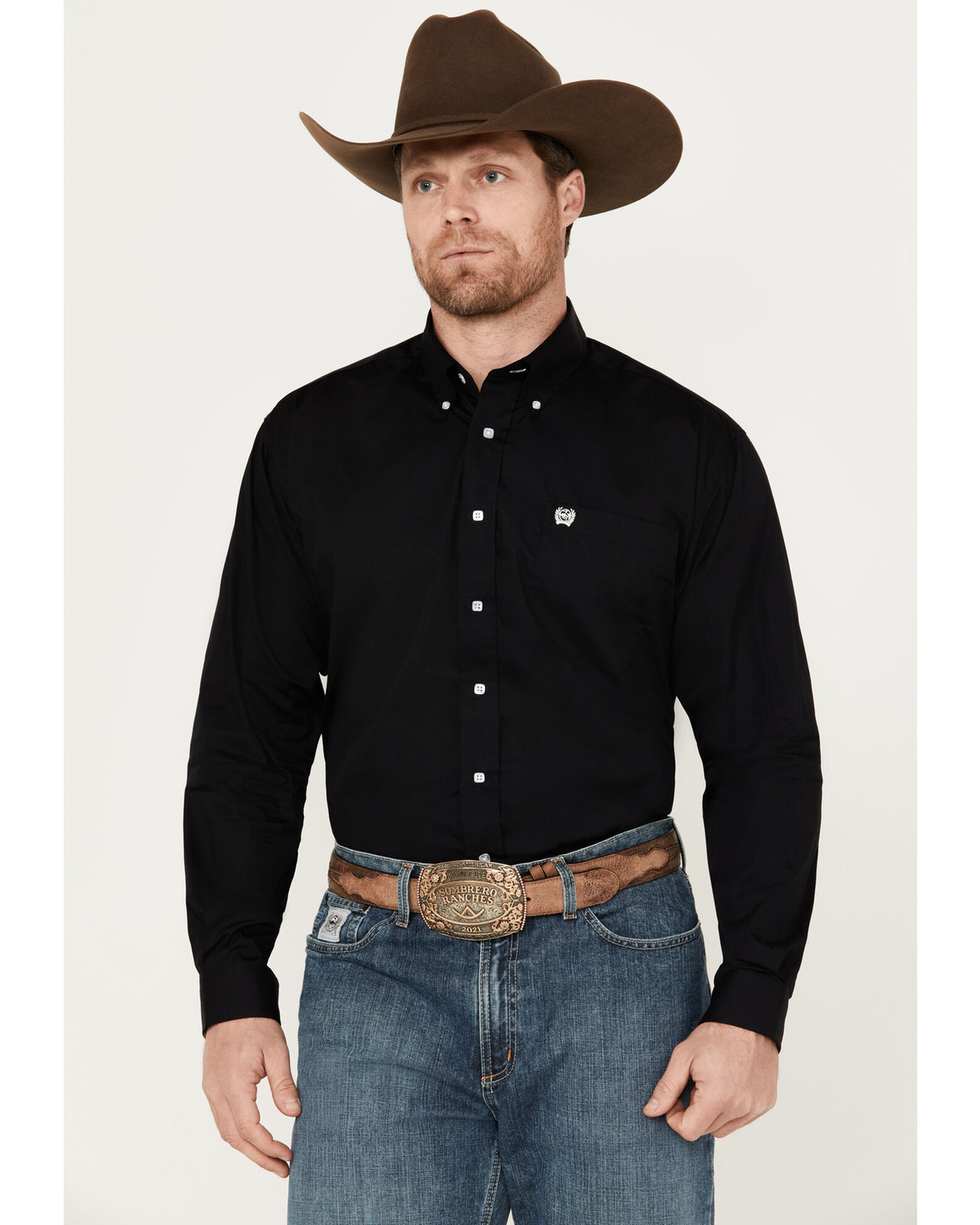 Cinch Men s Solid Long Sleeve Button Down Western Shirt Sheplers