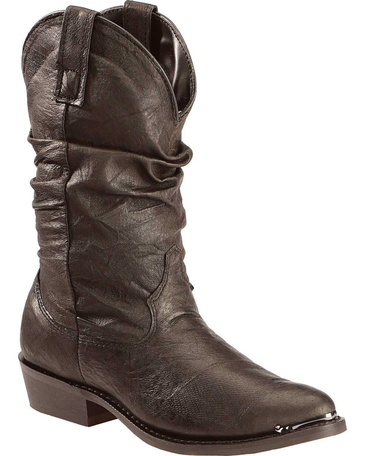 Dingo Men's Slouch Western Boots - Round Toe, Black, hi-res