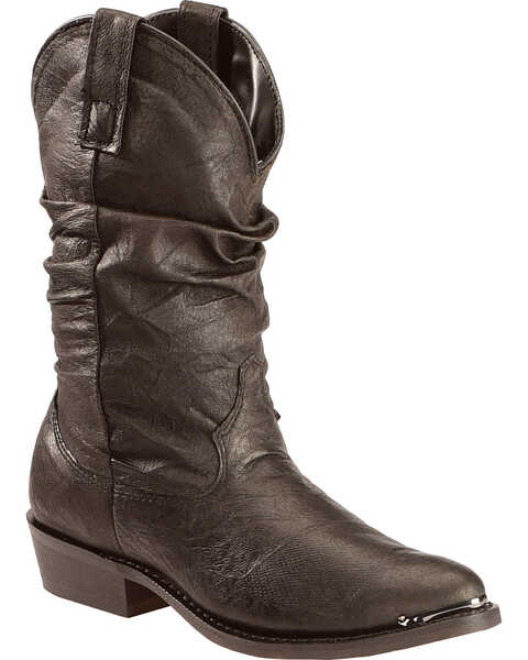 Image #1 - Dingo Men's Slouch Western Boots - Medium Toe, Black, hi-res