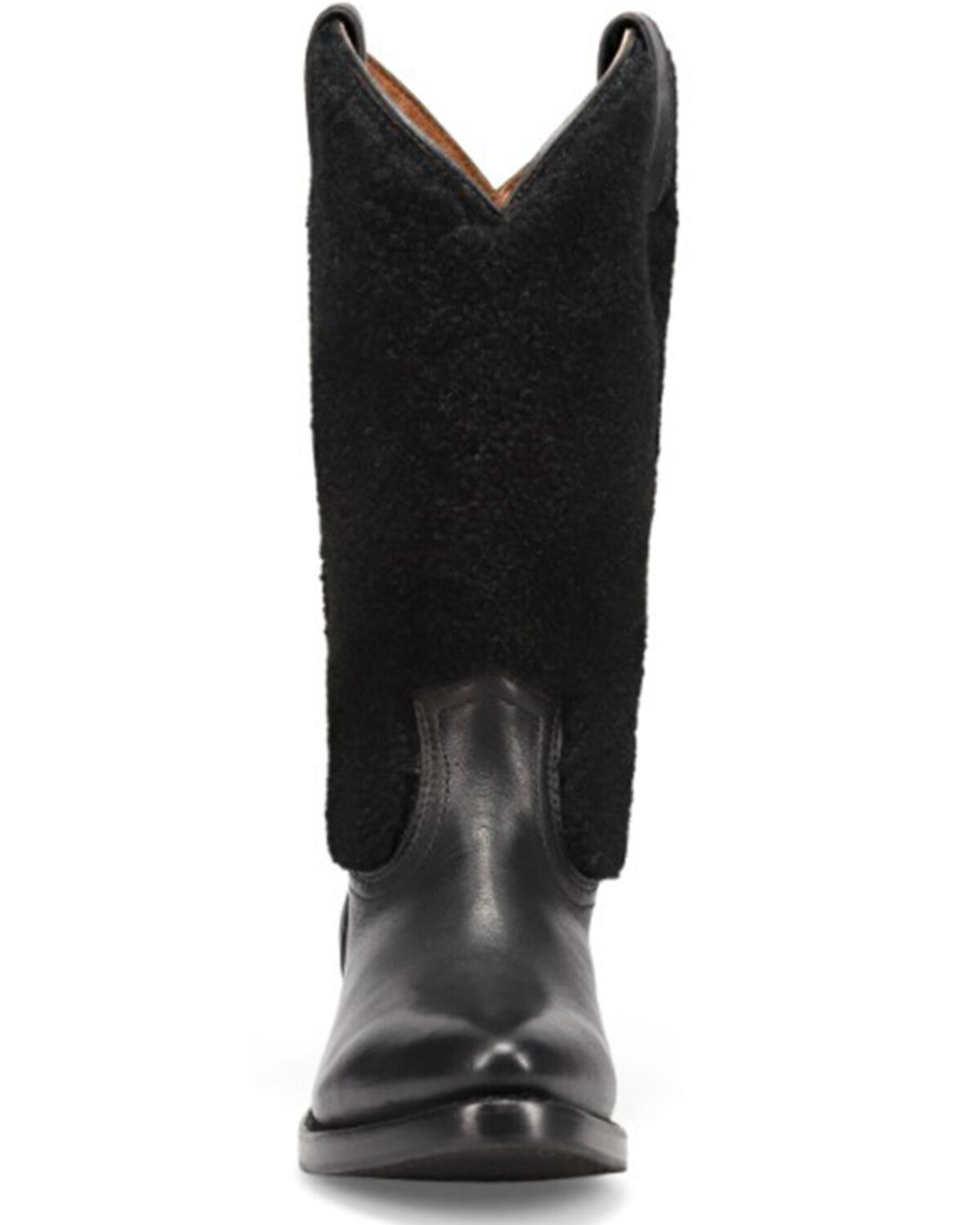 Image #4 - Frye Women's Billy Pull-On Shearling Western Boots - Round Toe, Black, hi-res