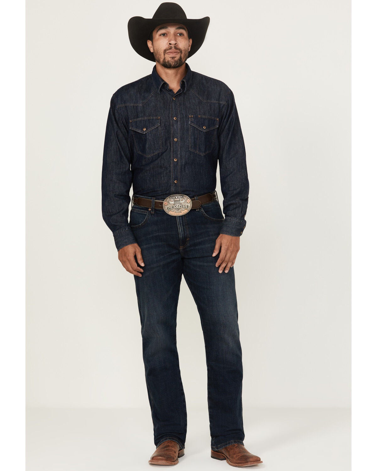 Wrangler Retro Men's Richland Dark Wash Slim Bootcut Stretch Denim Jeans, Dark Wash, hi-res