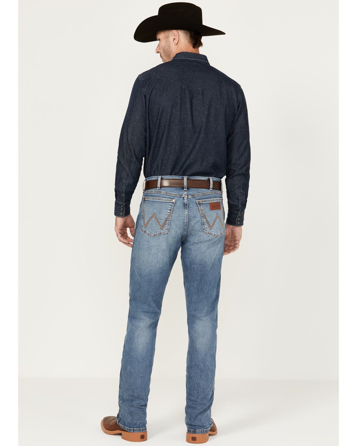 Image #3 - Wrangler Retro Men's Beauford Light Wash Slim Bootcut Stretch Denim Jeans - Tall, Light Wash, hi-res