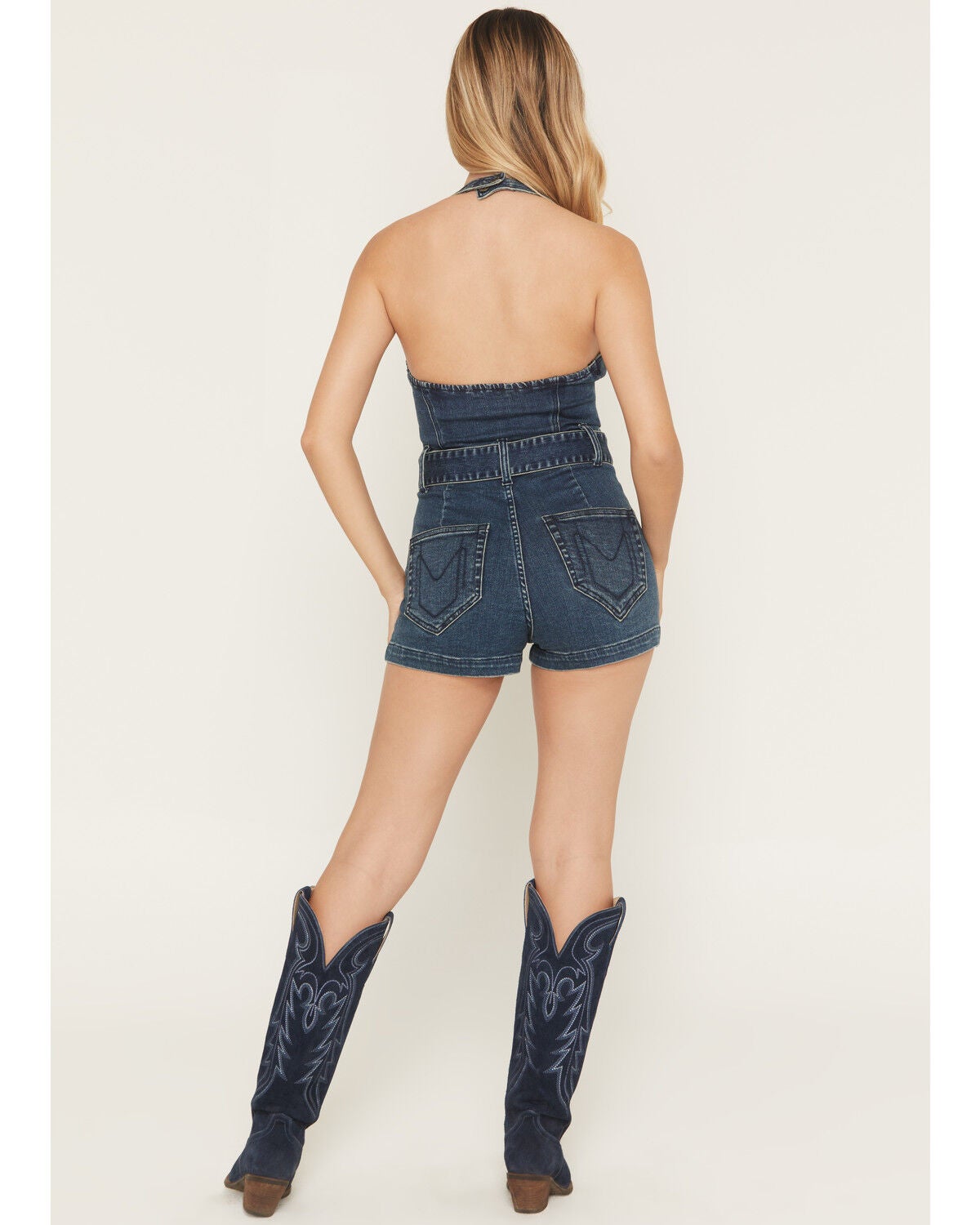 Image #4 - Show Me Your Mumu Women's Fort Worth Sleeveless Denim Romper, Dark Wash, hi-res
