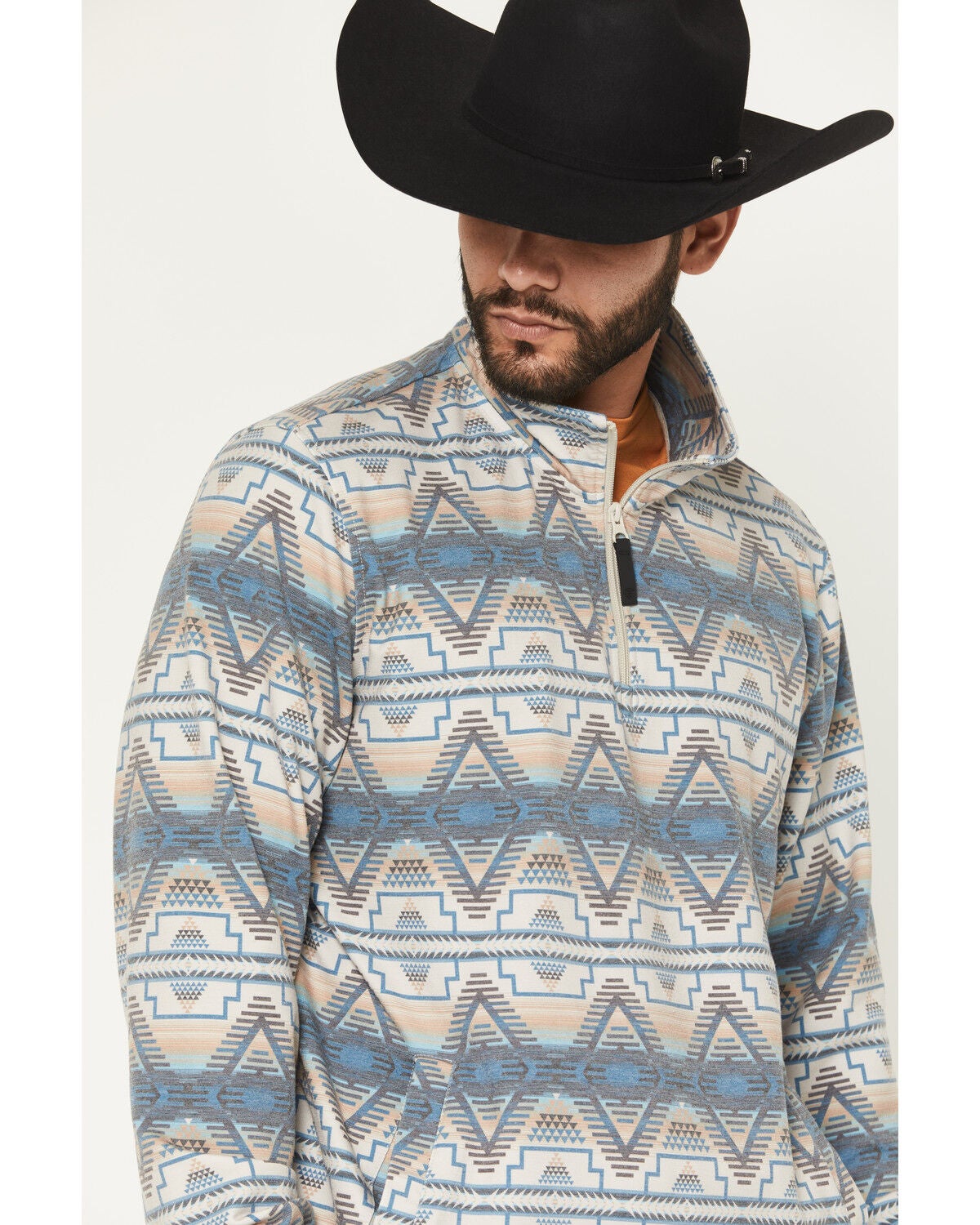 Image #2 - Rock & Roll Denim Men's Southwestern Print Pullover, Tan, hi-res