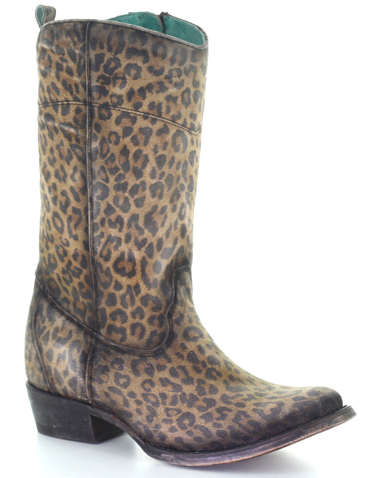 Corral Women's Cheetah Print Western Boots - Round Toe, Sand, hi-res