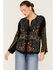 Image #1 - Johnny Was Women's Ezra Embroidered Blouse, Black, hi-res