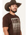 Image #2 - RANK 45® Men's Blurville Short Sleeve Graphic T-Shirt, Chocolate, hi-res