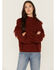 Image #1 - Rock & Roll Denim Women's Fringe Cable Knit Sweater, Rust Copper, hi-res
