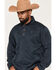Image #2 - Ariat Men's Caldwell 1/4 Button-Down Pullover, Blue, hi-res