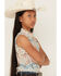 Image #2 - Shyanne Girls' Floral Print Sleeveless Snap Western Shirt, Ivory, hi-res
