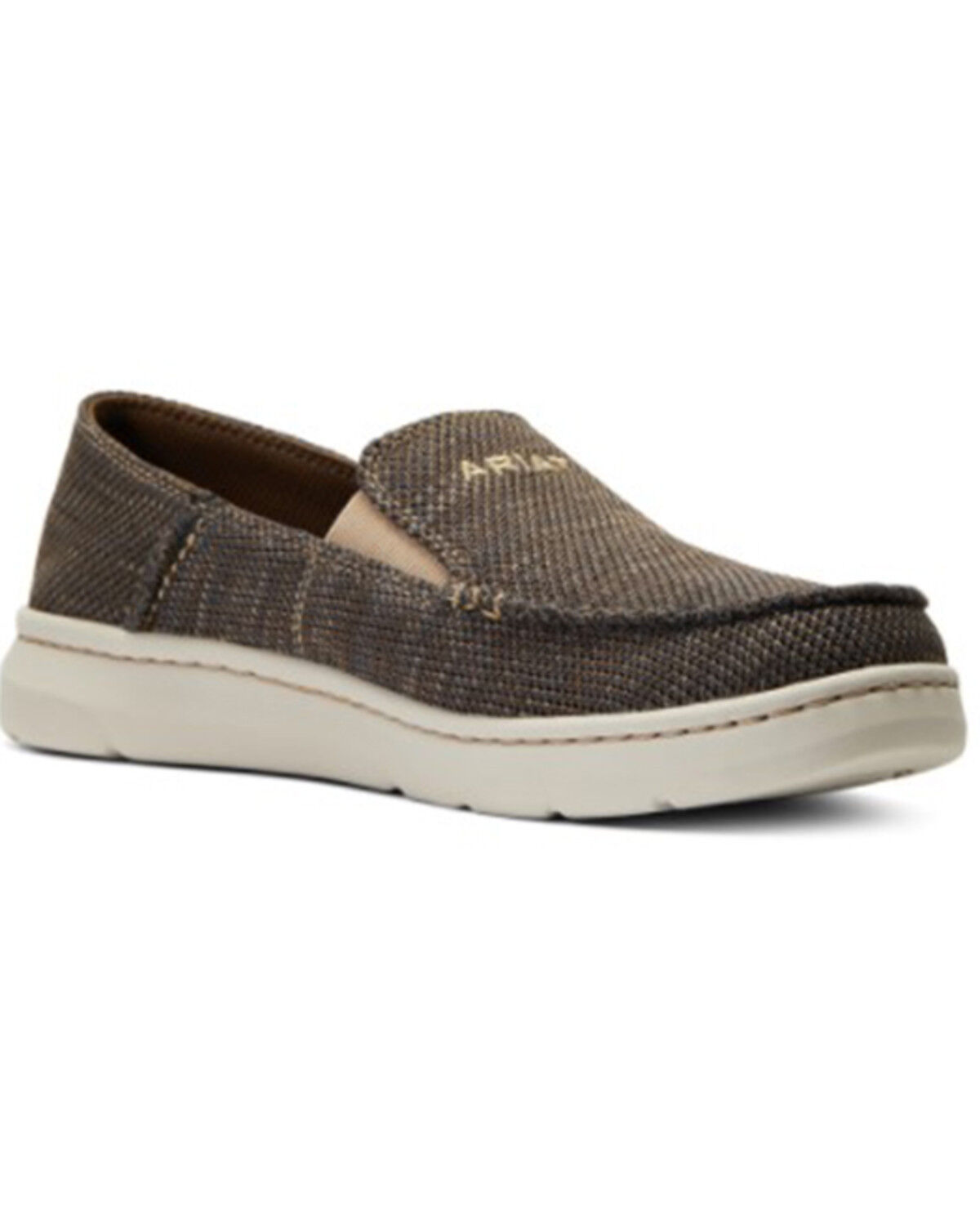 Image #1 - Ariat Men's Heather Brown Hilo 360 Canvas Slip-On Casual Shoe - Moc Toe, Brown, hi-res
