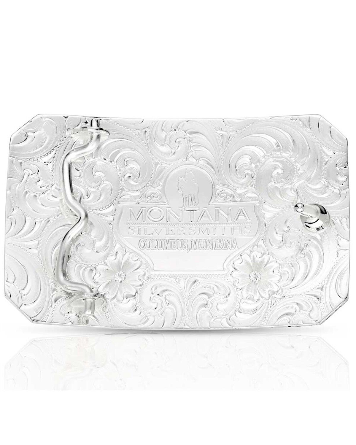 Image #2 - Montana Silversmiths Men's Longhorn Cattle Drive Belt Buckle, Silver, hi-res