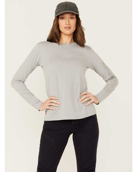 Timberland Women's Cotton Core Long Sleeve T-Shirt , Grey, hi-res