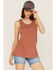 Image #1 - Cleo + Wolf Women's Crossover Back Tank Top, Brown, hi-res