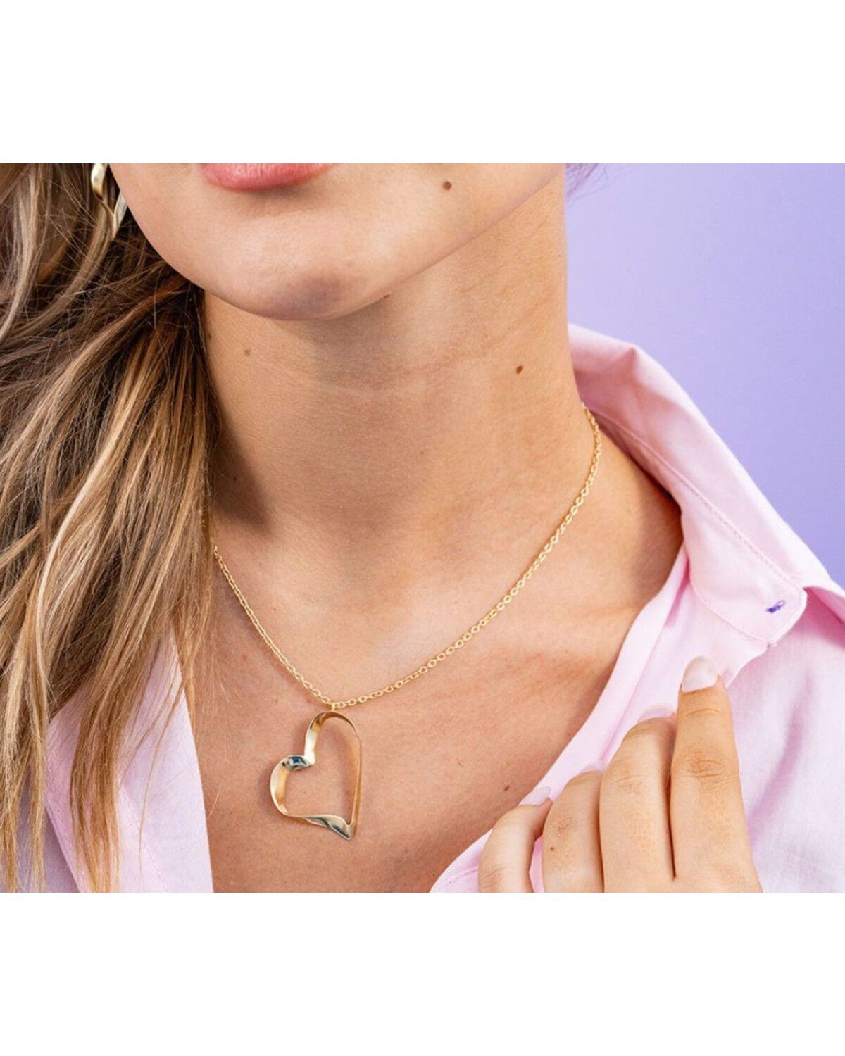 Image #3 - Ink + Alloy Women's Hope Ribbon Open Heart Necklace, Multi, hi-res