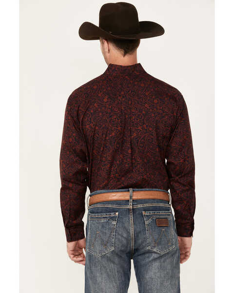 Image #4 - Cinch Men's Paisley Print Long Sleeve Button-Down Western Shirt, Red, hi-res