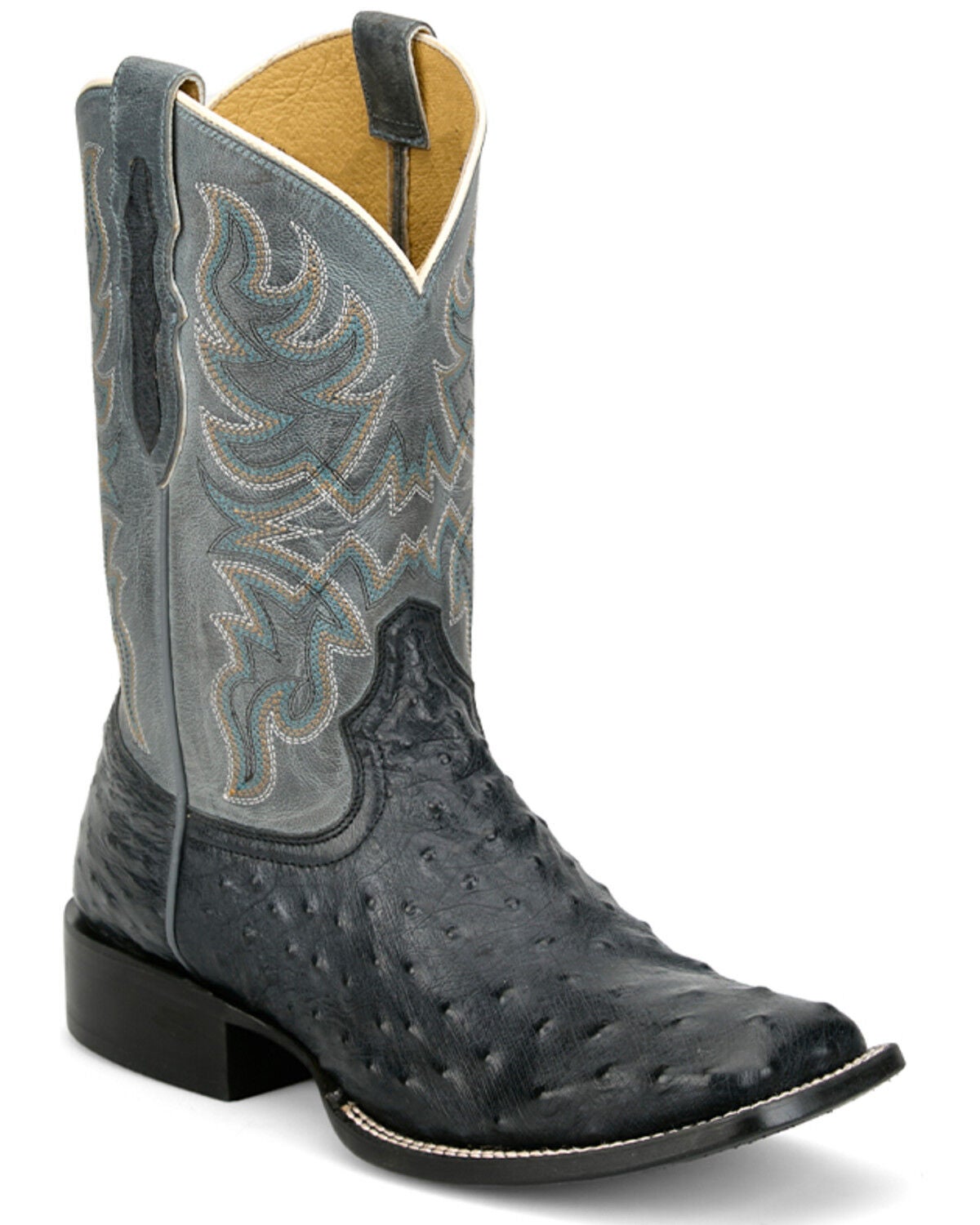 Image #1 - Tony Lama Men's Blaine Exotic Ostrich Western Boots - Broad Square Toe, Grey, hi-res