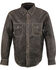 Image #1 - Milwaukee Leather Men's Lightweight Leather Long Sleeve Western Shirt , Grey, hi-res