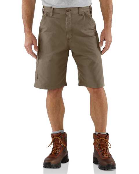 Carhartt Men's Canvas Utility Work Cargo Shorts, Brown, hi-res