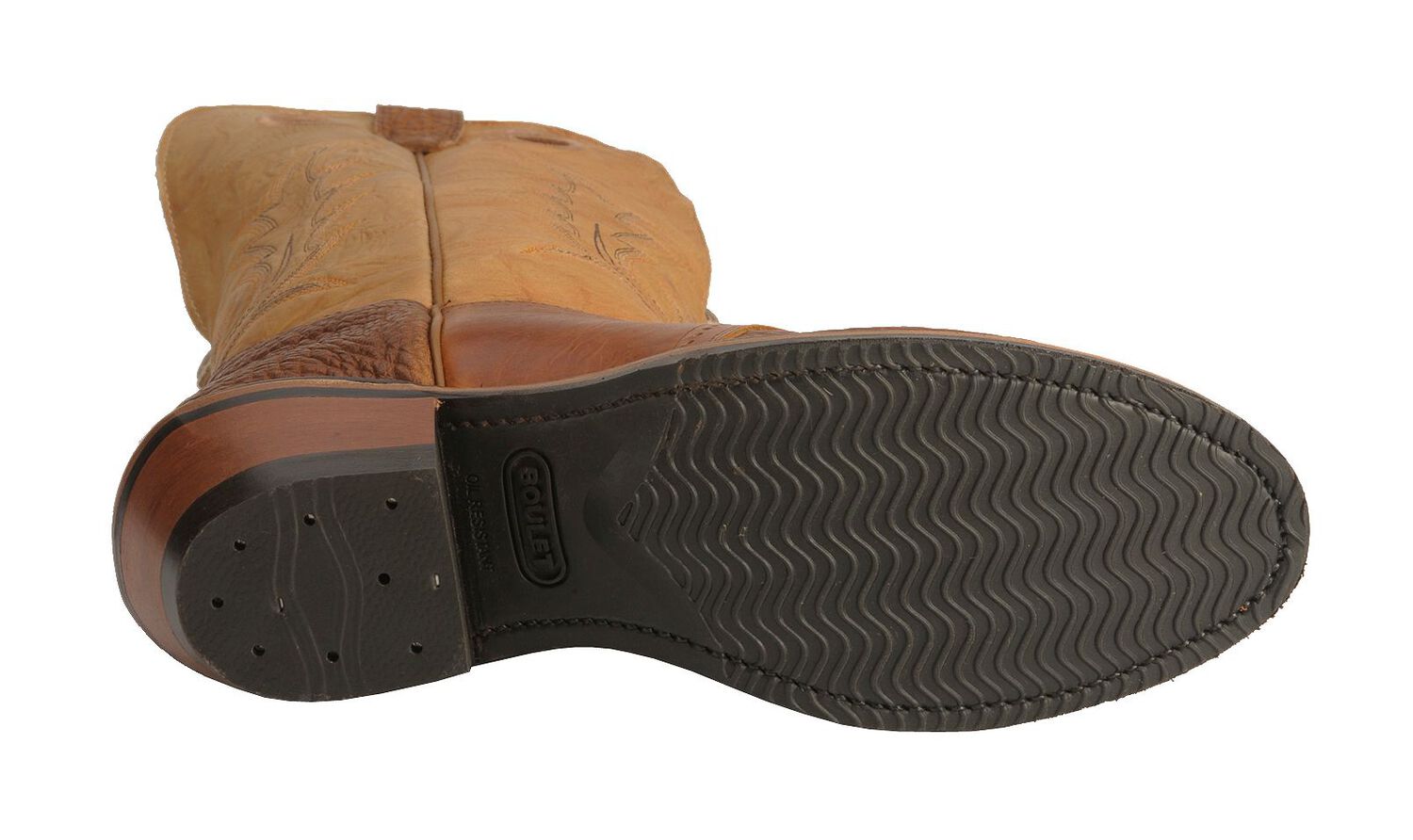 Image #5 - Boulet Men's Buckaroo Saddle Western Boots - Round Toe, Bay Apache, hi-res