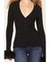 Image #3 - Show Me Your Mumu Women's Fluff Trim Long Sleeve Top, Black, hi-res