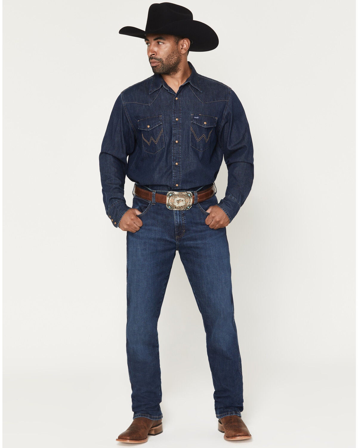 Wrangler Retro Men's 88MWZ Ozark Dark Wash Slim Straight Stretch Denim Jeans | Sheplers