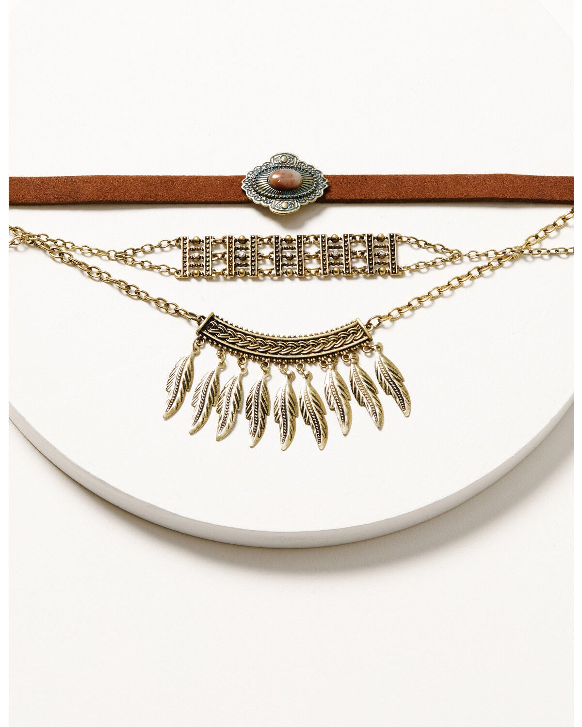 Image #1 - Shyanne Women's Winslow Concho Choker Necklace, Gold, hi-res