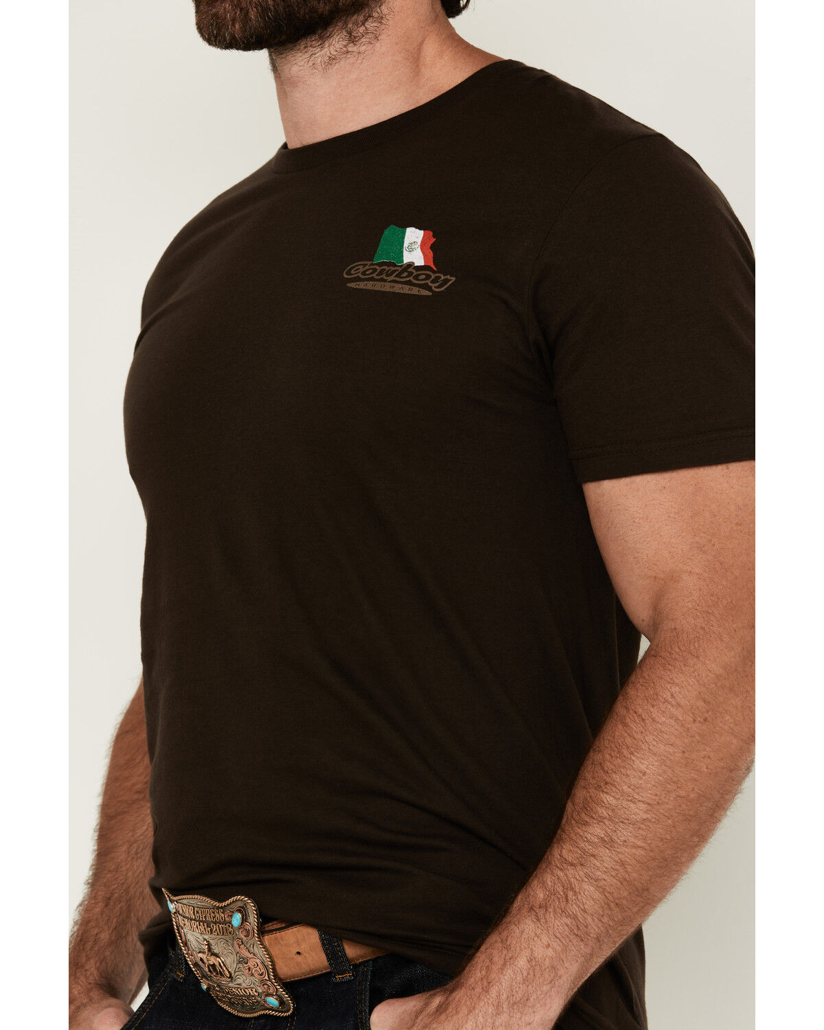 Image #3 - Cowboy Hardware Men's 8 Seconds Short Sleeve Graphic T-Shirt, Chocolate, hi-res