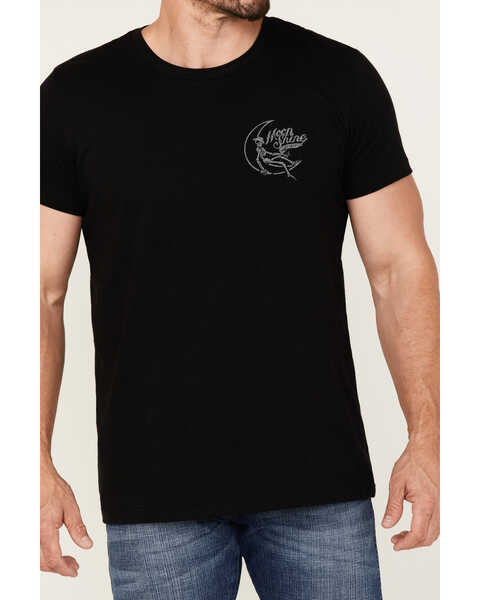 Image #3 - Moonshine Spirit Men's Man On The Moon Graphic T-Shirt , Black, hi-res