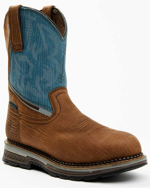 Image #1 - Cody James Men's Disruptor Waterproof Work Boots - Composite Toe, Blue, hi-res