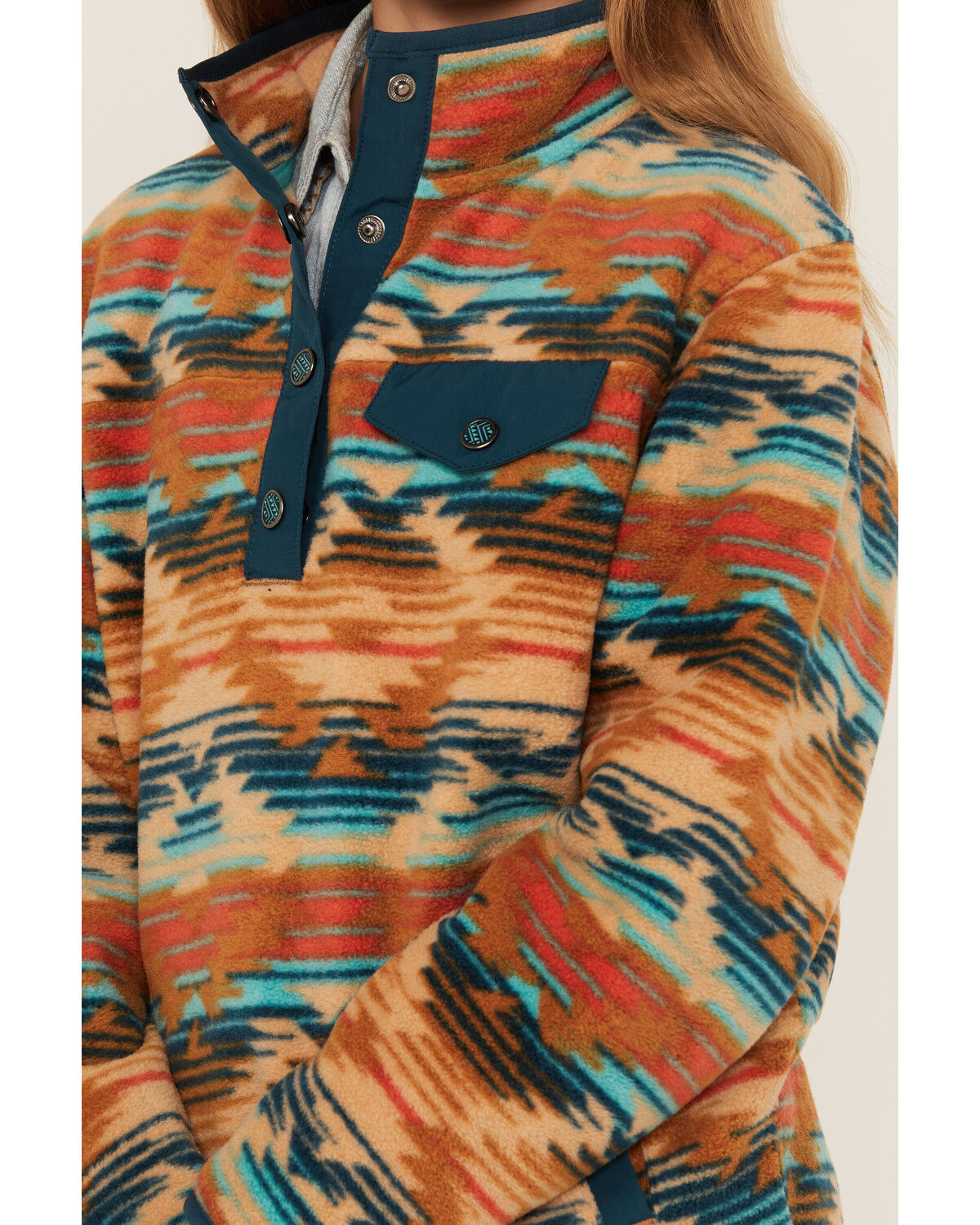 Image #3 - Cruel Girl Girls' Southwestern Print Fleece Pullover, , hi-res