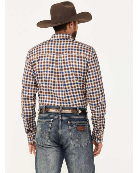 Image #4 - Cody James Men's Hound Dog Plaid Print Long Sleeve Button-Down Western Shirt - Big , Chocolate, hi-res