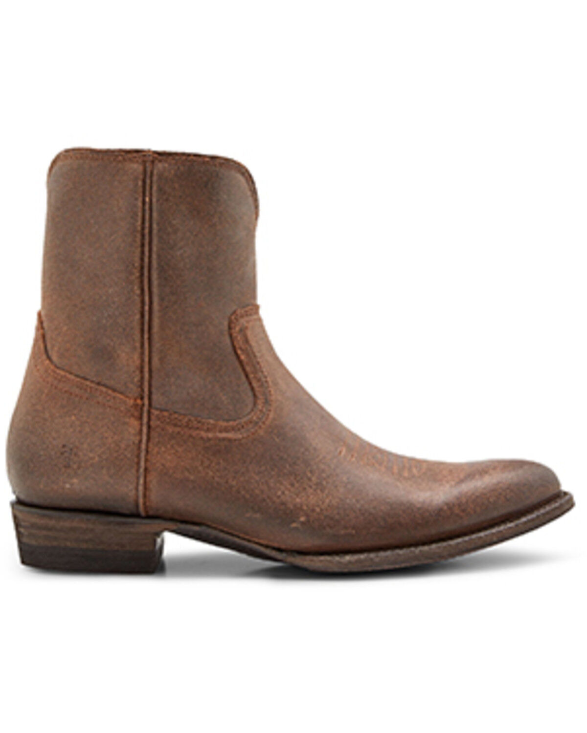 Image #2 - Frye Men's Austin Inside Zip Ankle Boots - Round Toe, Brown, hi-res