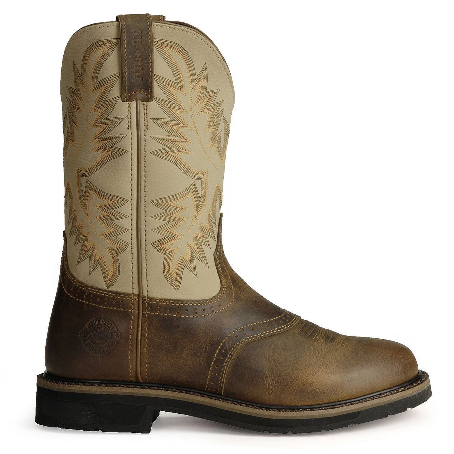 Image #2 - Justin Men's Stampede Superintendent Work Boots - Steel Toe, Brown, hi-res