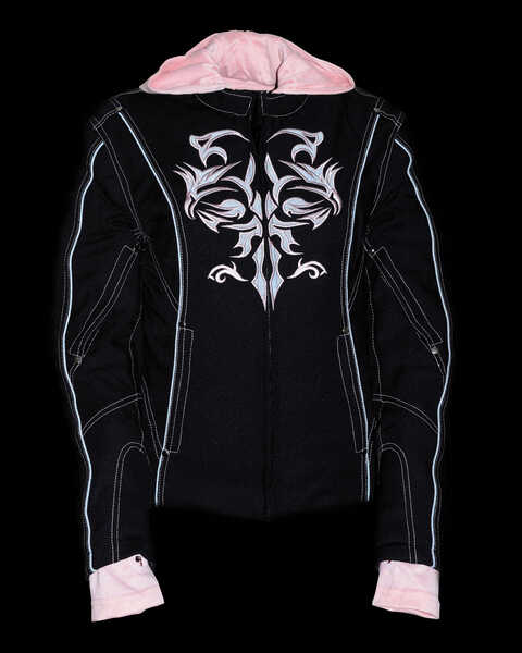 Image #5 - Milwaukee Leather Women's 3/4 Jacket With Reflective Tribal Detail - 3X, Pink/black, hi-res