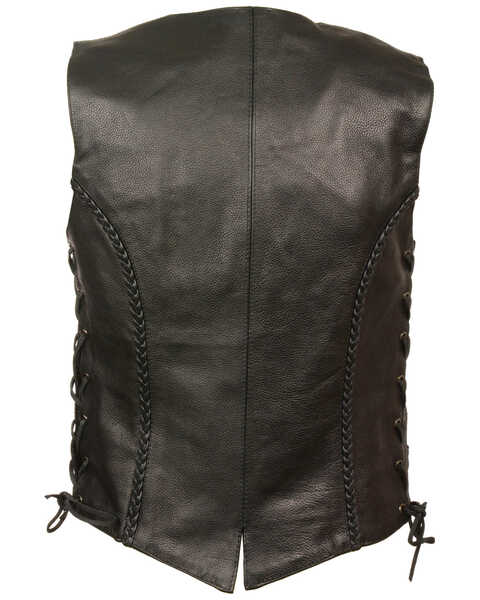 Image #2 - Milwaukee Leather Women's Braided Side Lace Vest - 3X, Black, hi-res