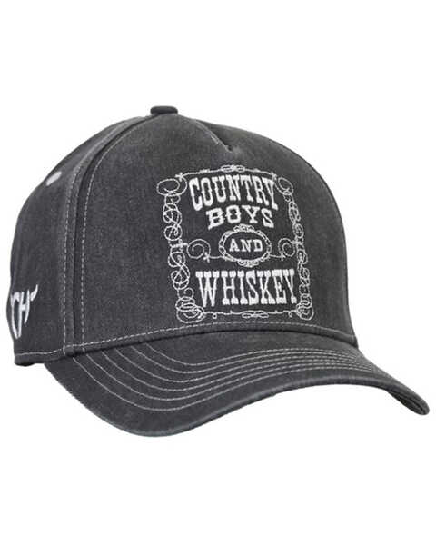 Cowgirl Hardware Women's Country Boys And Whiskey Ball Cap, Black, hi-res