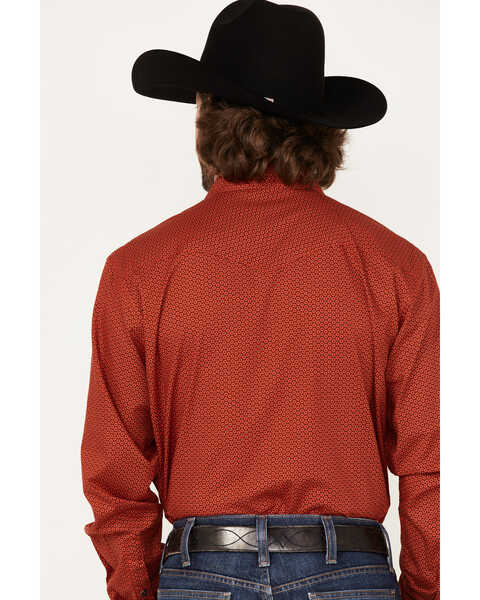 Image #4 - Cinch Men's Modern Fit Small Geo Print Snap Western Shirt , Red, hi-res