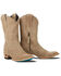 Image #1 - Lane Women's Plain Jane Midi Suede Western Boots - Round Toe, Brown, hi-res